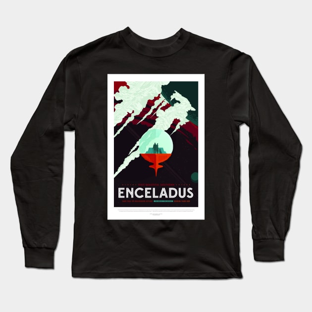 Enceladus, Travel Poster Long Sleeve T-Shirt by BokeeLee